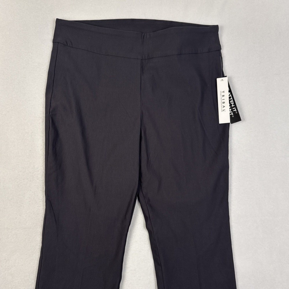 Tribal Flatten It Dress Pants Women 16 Black Pull-On Stretch Straight Leg 8520T - Picture 3 of 14